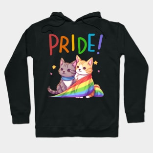 cat lgbt flag gay pride month transgender rainbow lesbian Hoodie